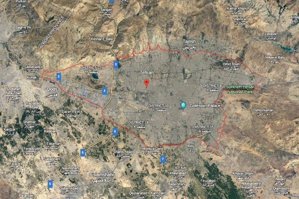 نقشه برداری UTM تهران